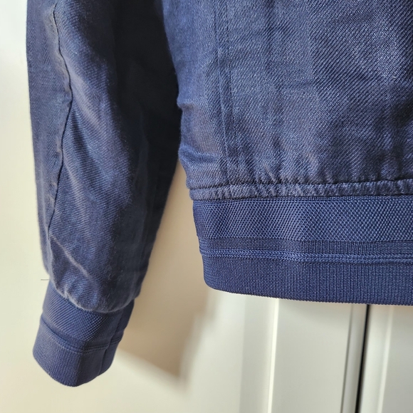 ZARA Blue linen moto jacket Size M - Picture 6 of 10